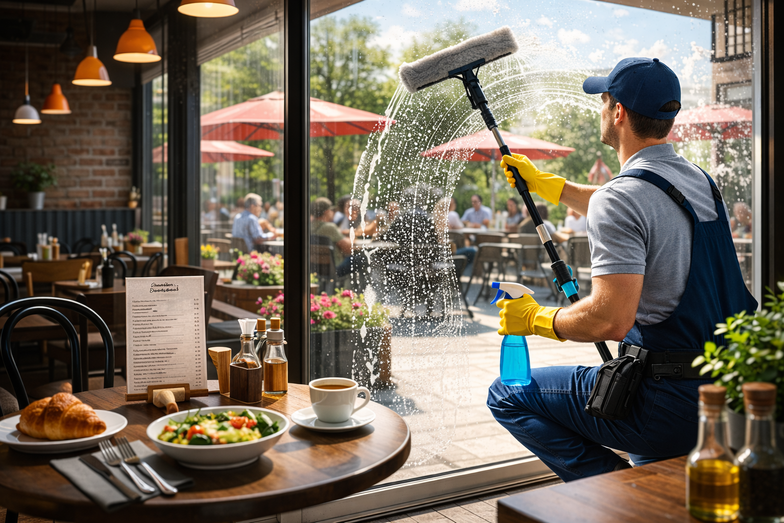 Мойка окон в кафе и ресторанах